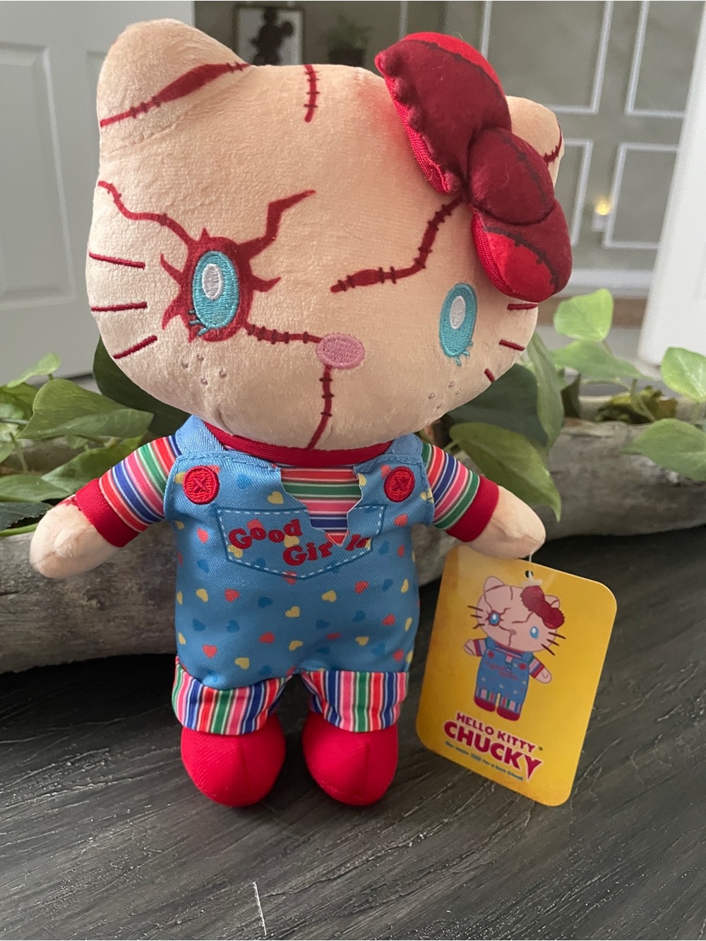 Hello Kitty Chucky Plush - Tan, Red, Blue - Universal Studios